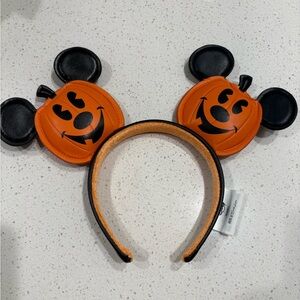 Disney Pumpkin Mouse Ears Headband - Orange and Black